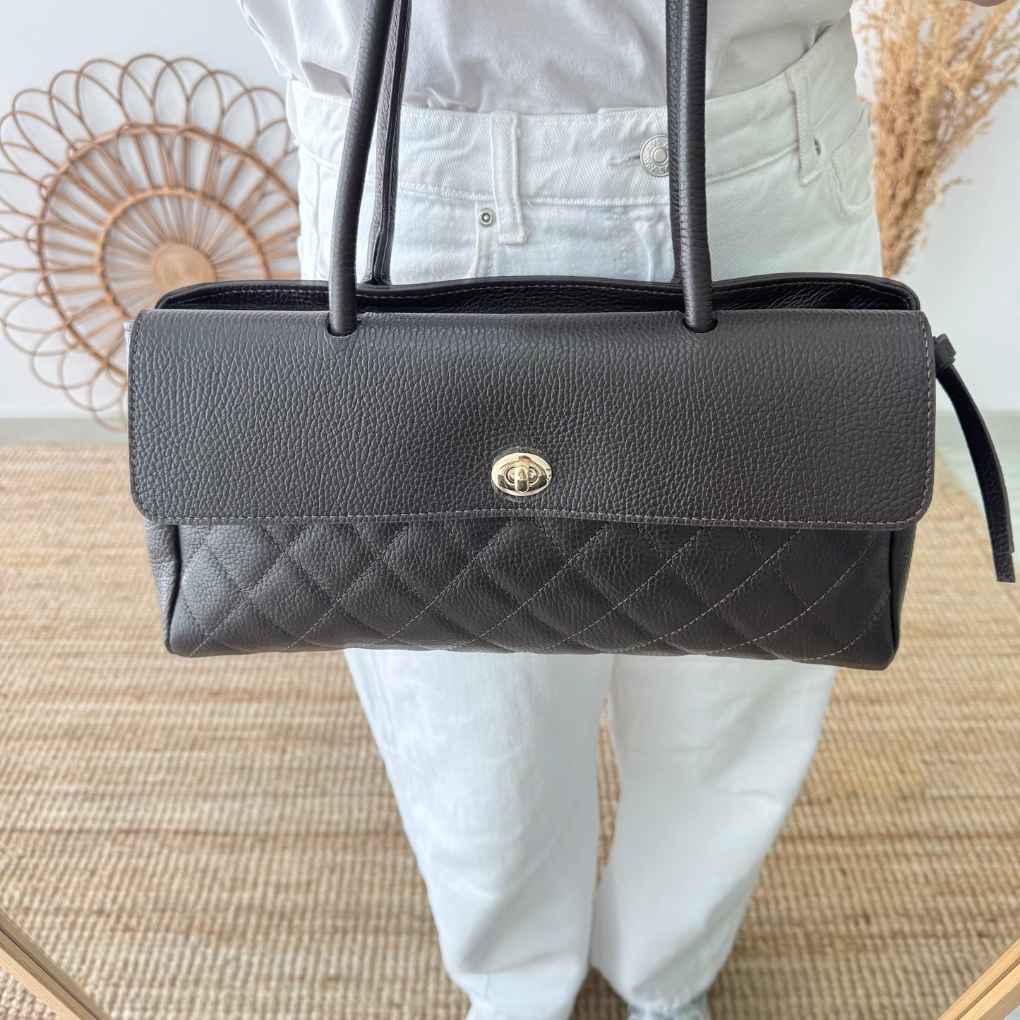 Bolso baguette marrón