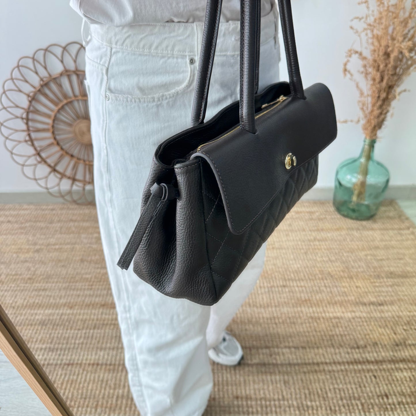 Bolso baguette marrón
