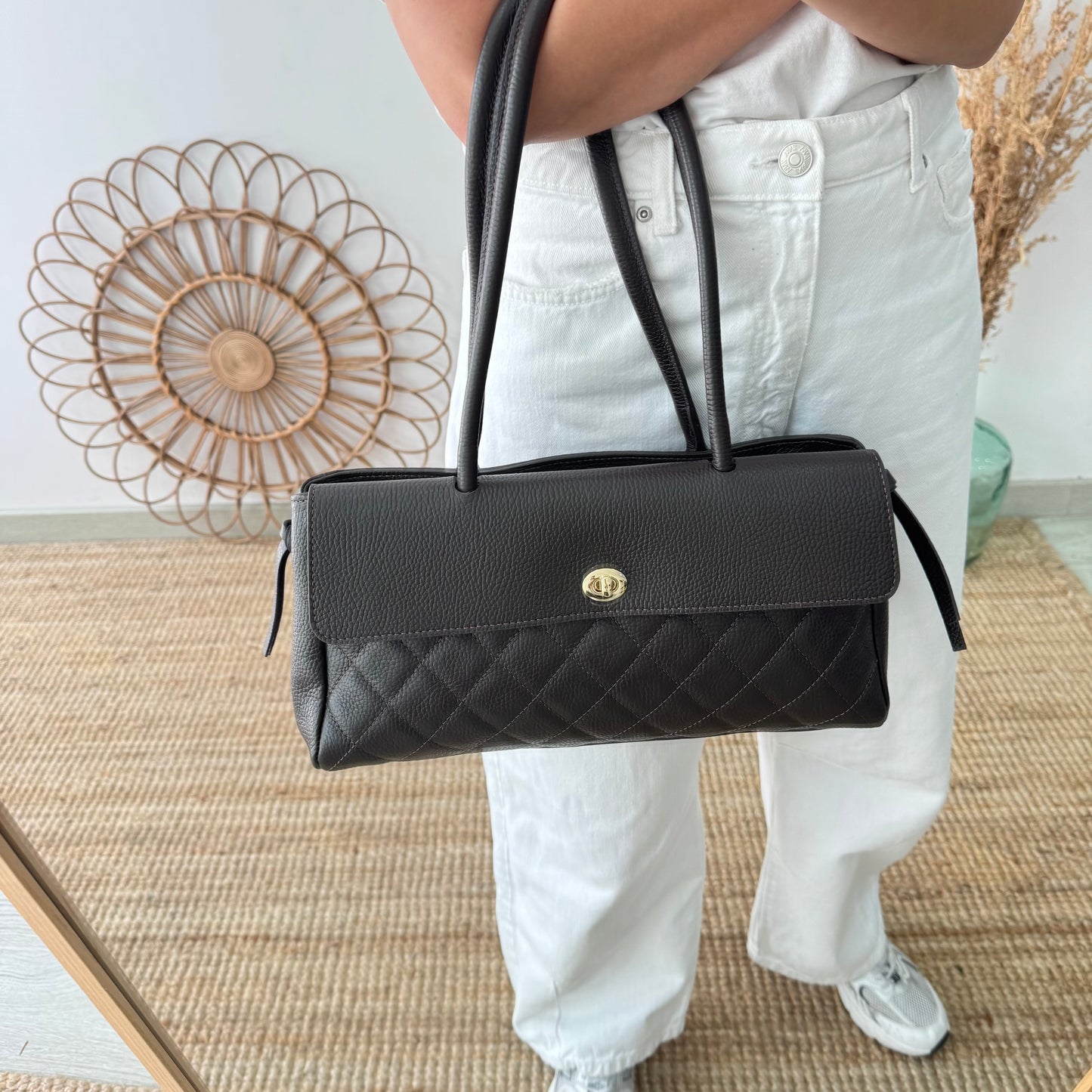 Bolso baguette marrón