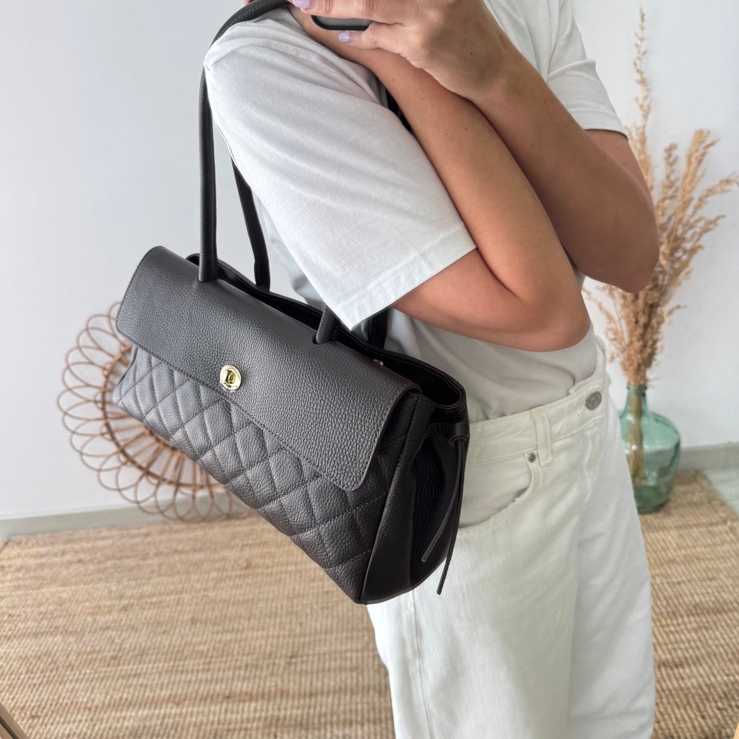 Bolso baguette marrón
