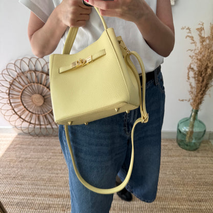 Mini tote trapecio amarillo