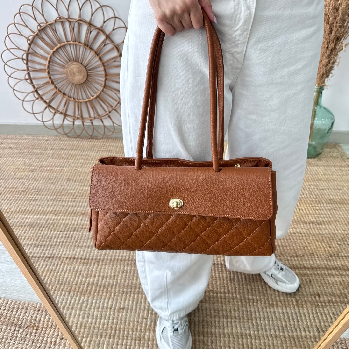 Bolso baguette camel