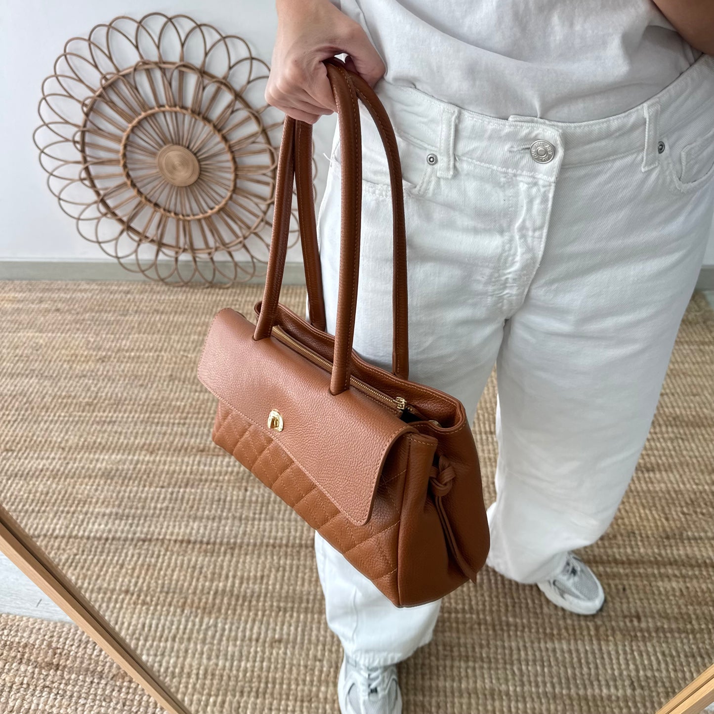Bolso baguette camel