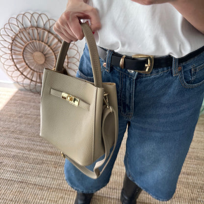 Mini tote trapecio taupe - Bubbleshopbcn
