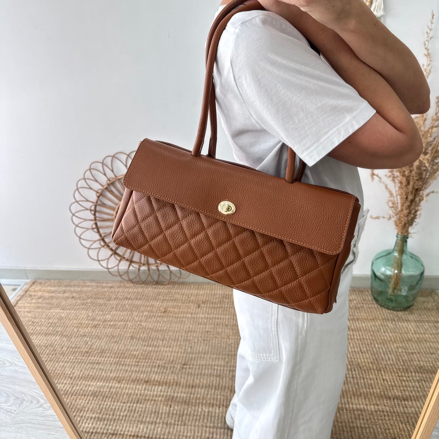 Bolso baguette camel
