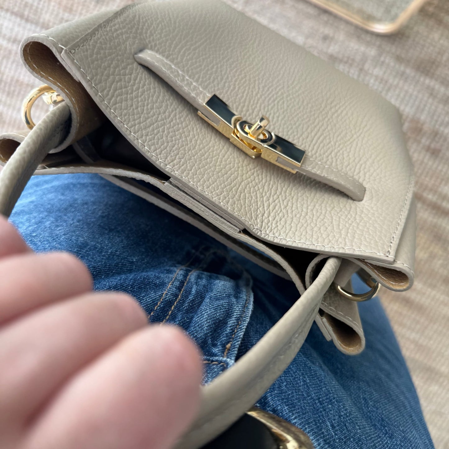 Mini tote trapecio taupe - Bubbleshopbcn