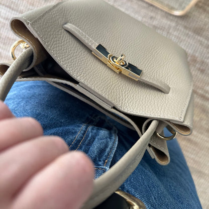 Mini tote trapecio taupe - Bubbleshopbcn