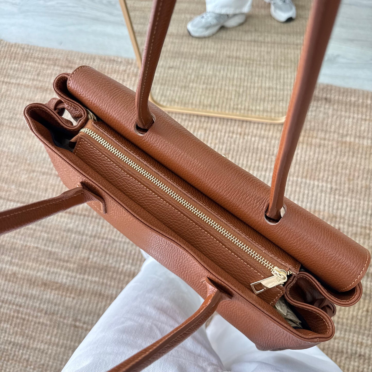 Bolso baguette camel