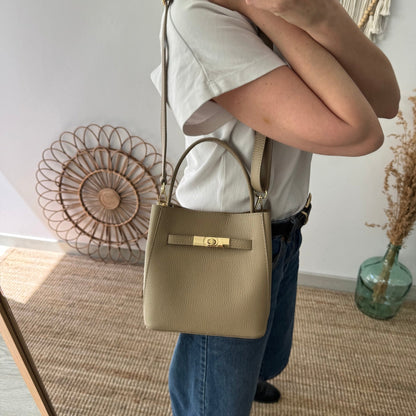Mini tote trapecio taupe - Bubbleshopbcn