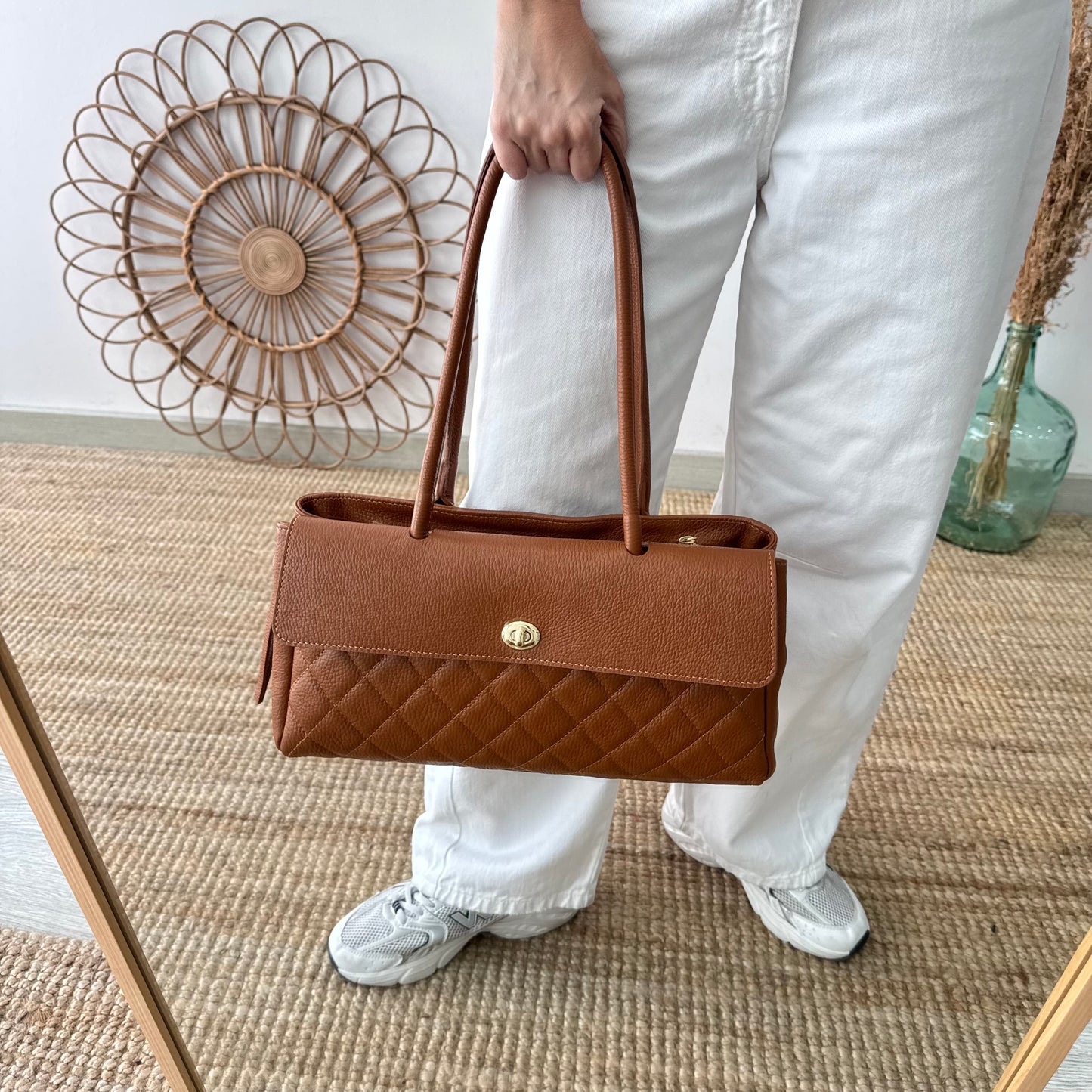 Bolso baguette camel