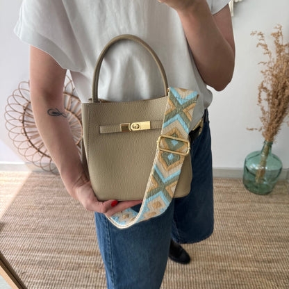 Mini tote trapecio taupe - Bubbleshopbcn