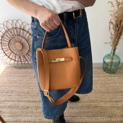 Mini tote trapecio camel - Bubbleshopbcn