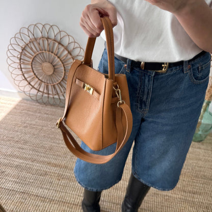 Mini tote trapecio camel - Bubbleshopbcn