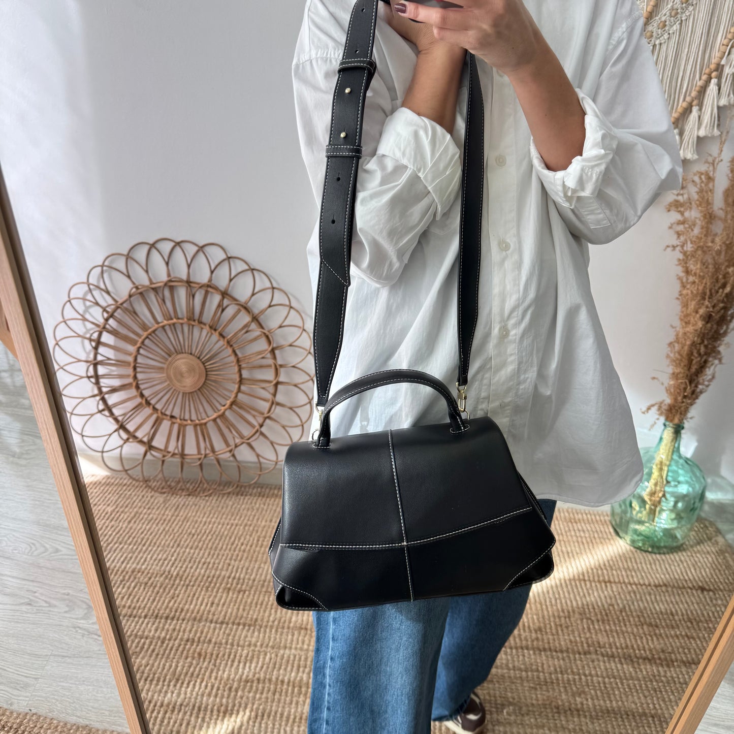 Bolso satchel negro