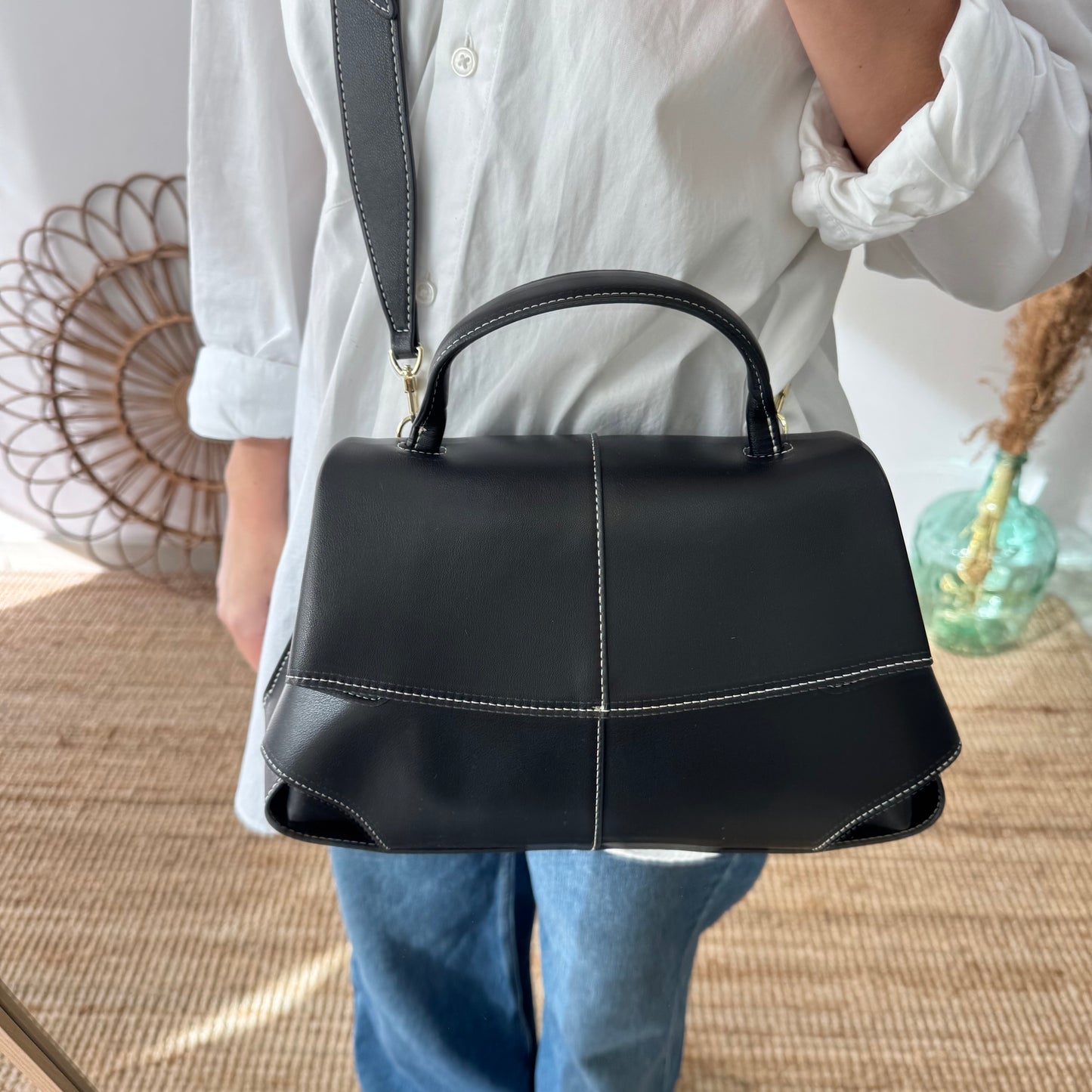 Bolso satchel negro