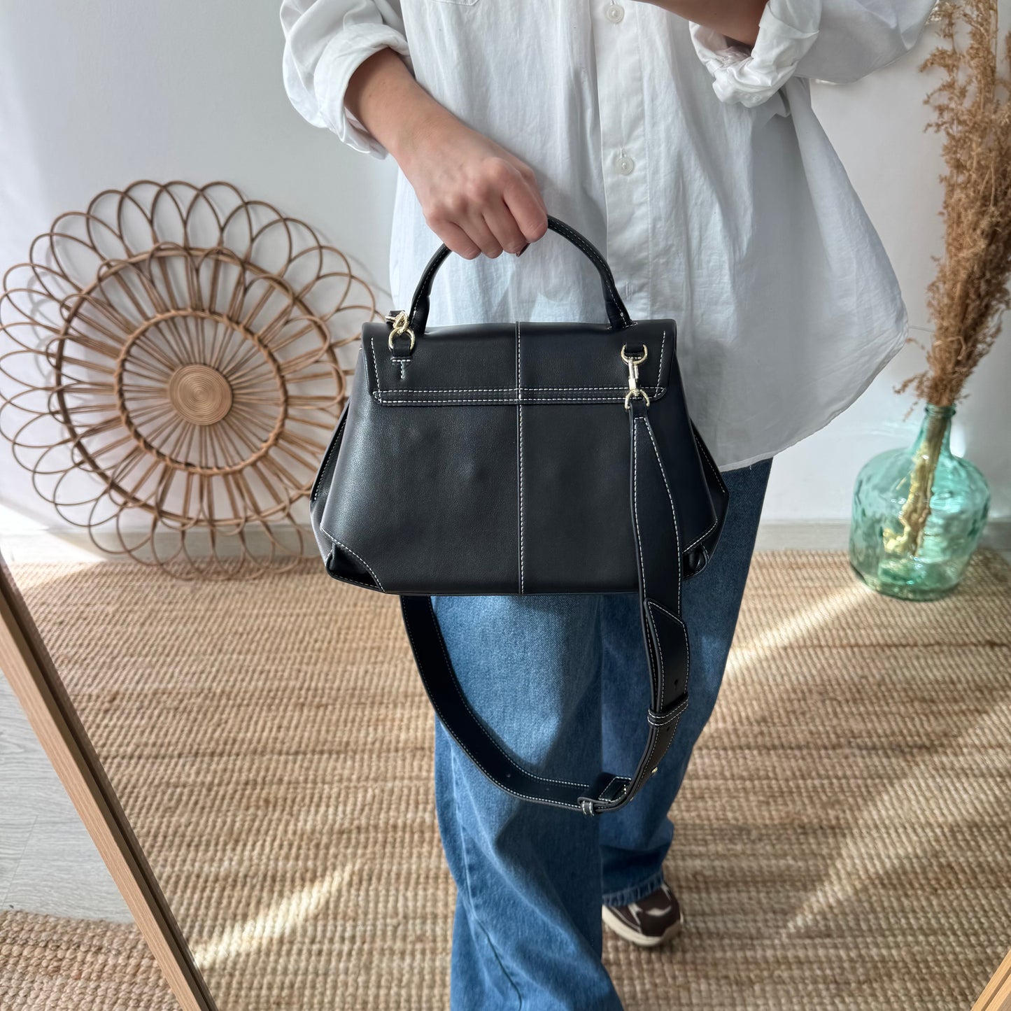 Bolso satchel negro
