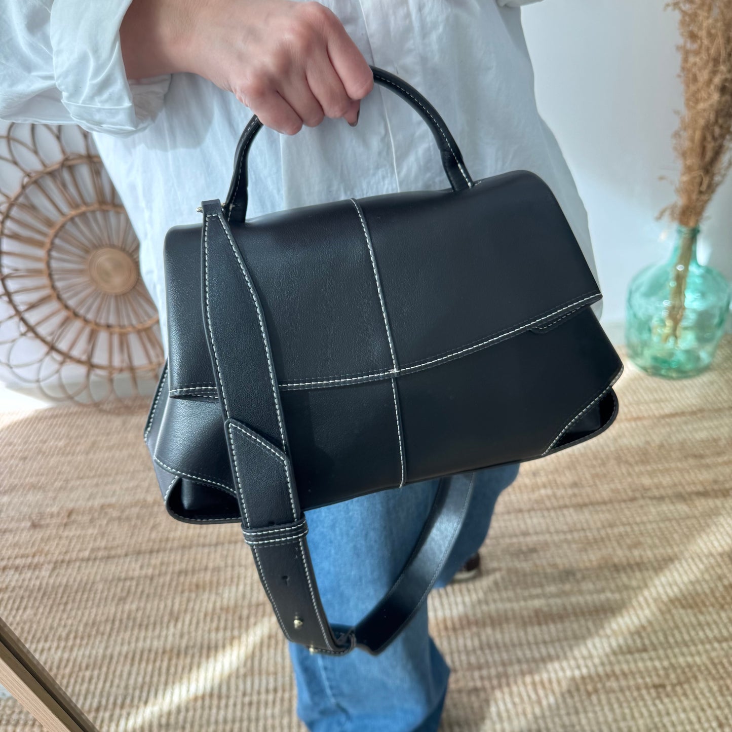 Bolso satchel negro