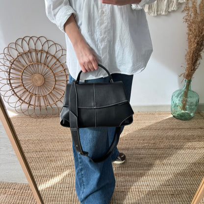 Bolso satchel negro