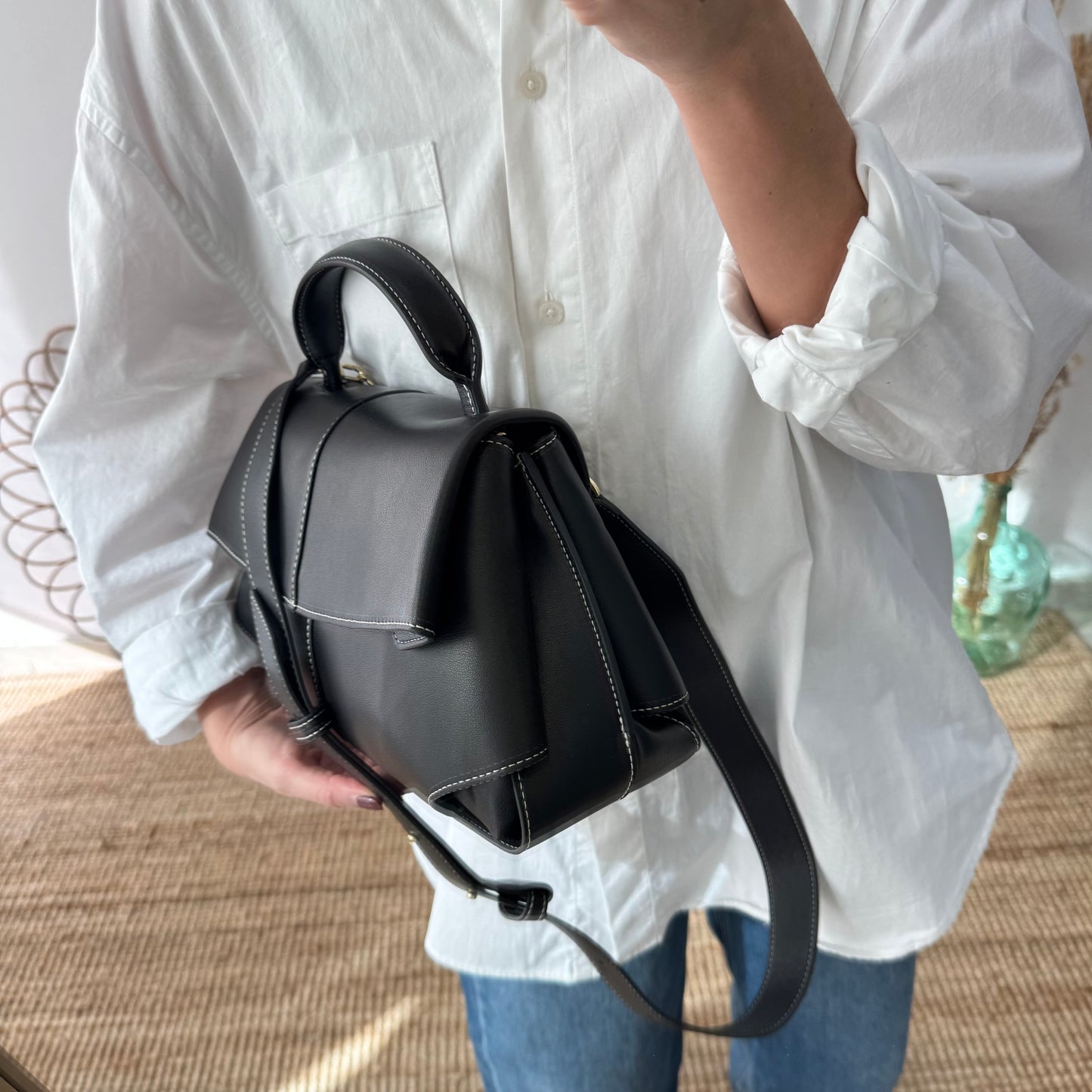 Bolso satchel negro