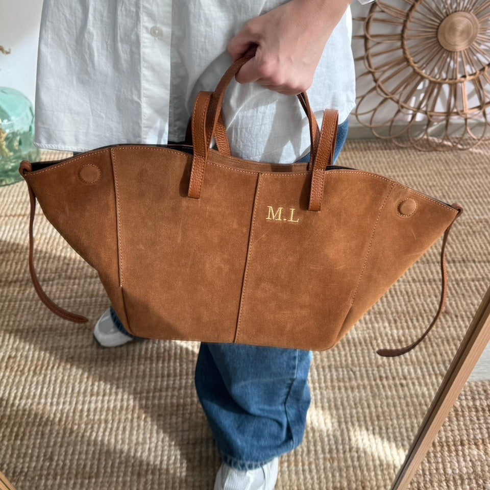 Bolso tote serraje camel