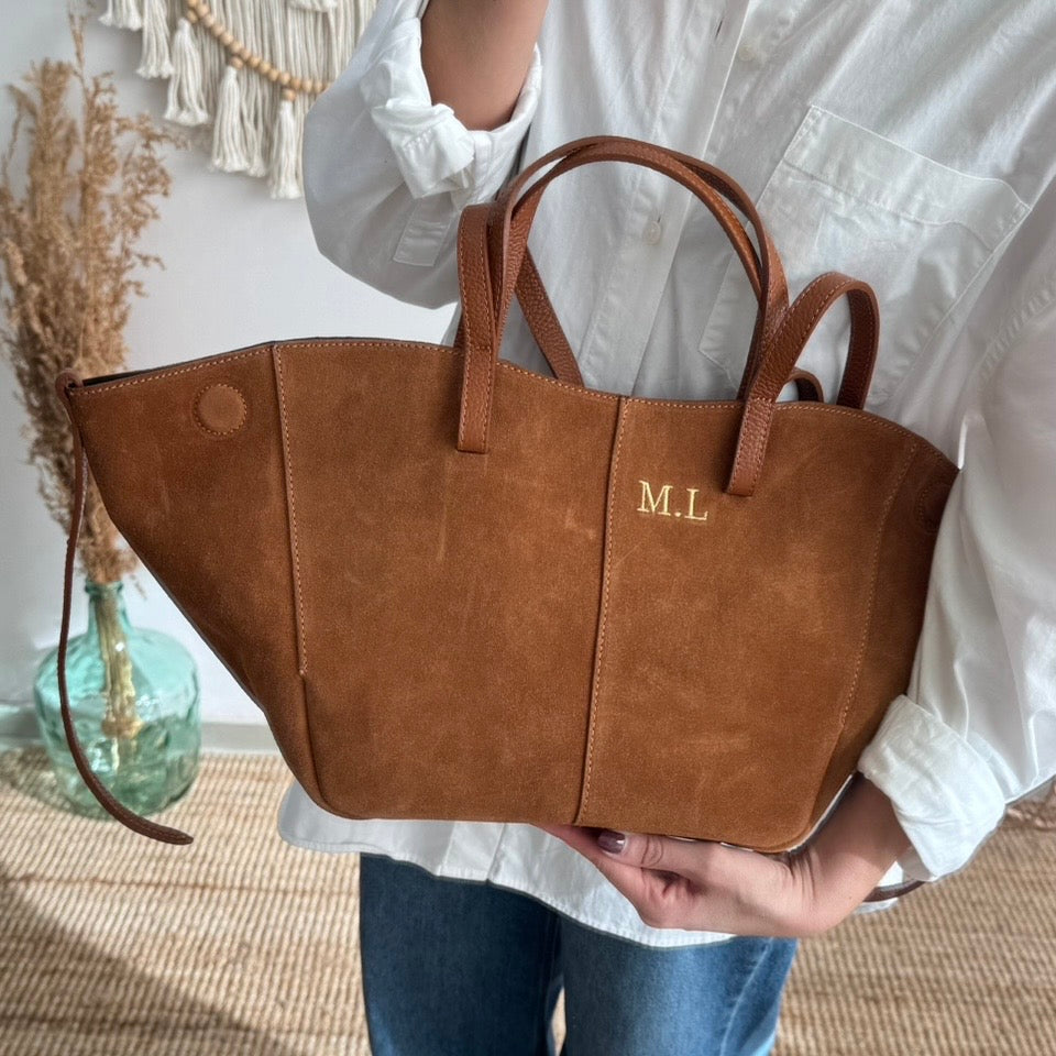 Bolso tote serraje camel