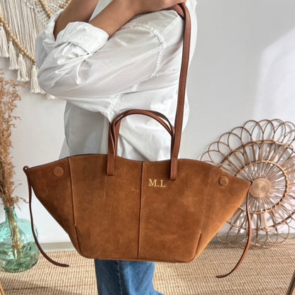 Bolso tote serraje camel