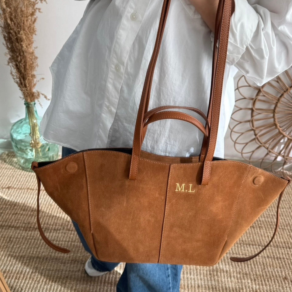 Bolso tote serraje camel