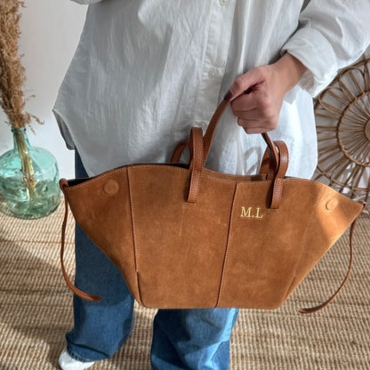 Bolso tote serraje camel