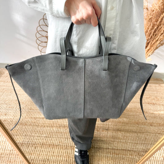 Bolso tote serraje gris