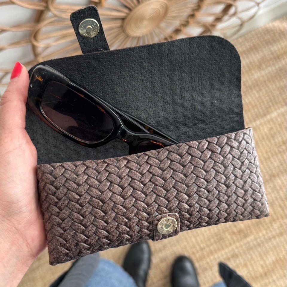 Funda de gafas piel efecto trenzado - Bubbleshopbcn