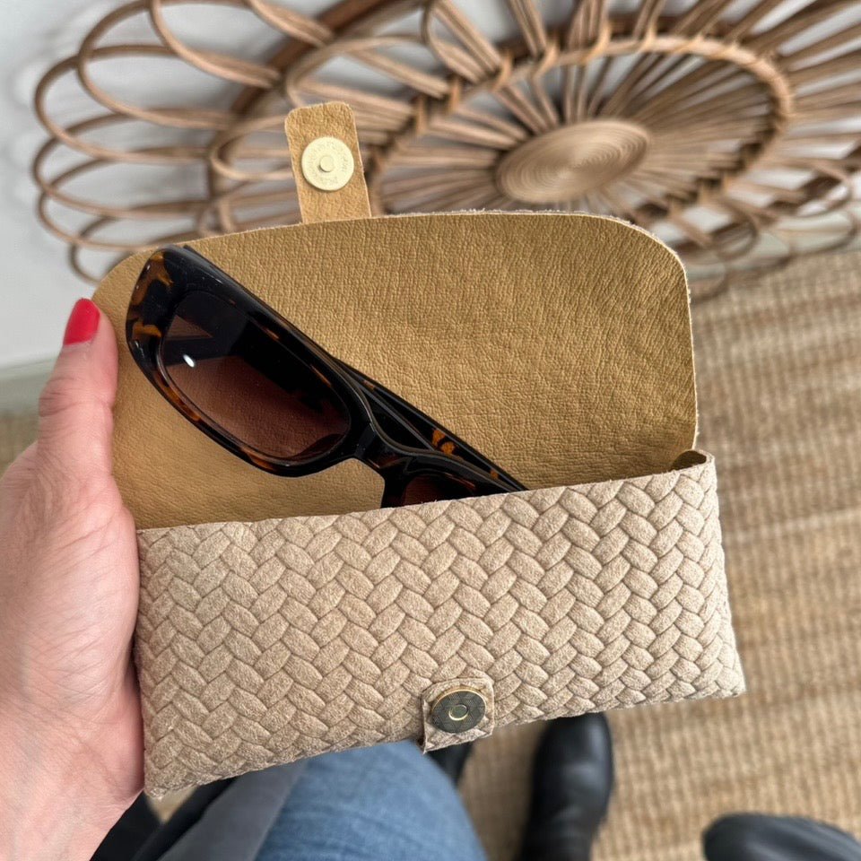 Funda de gafas piel efecto trenzado - Bubbleshopbcn