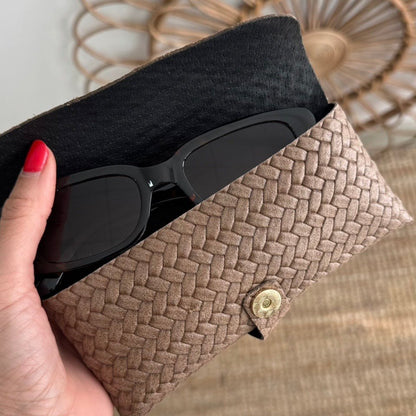 Funda de gafas piel efecto trenzado - Bubbleshopbcn