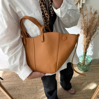 Bolso tote camel piel