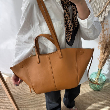 Bolso tote camel piel