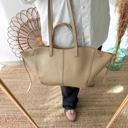 Bolso tote taupe piel