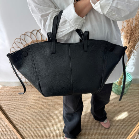 Bolso tote negro piel