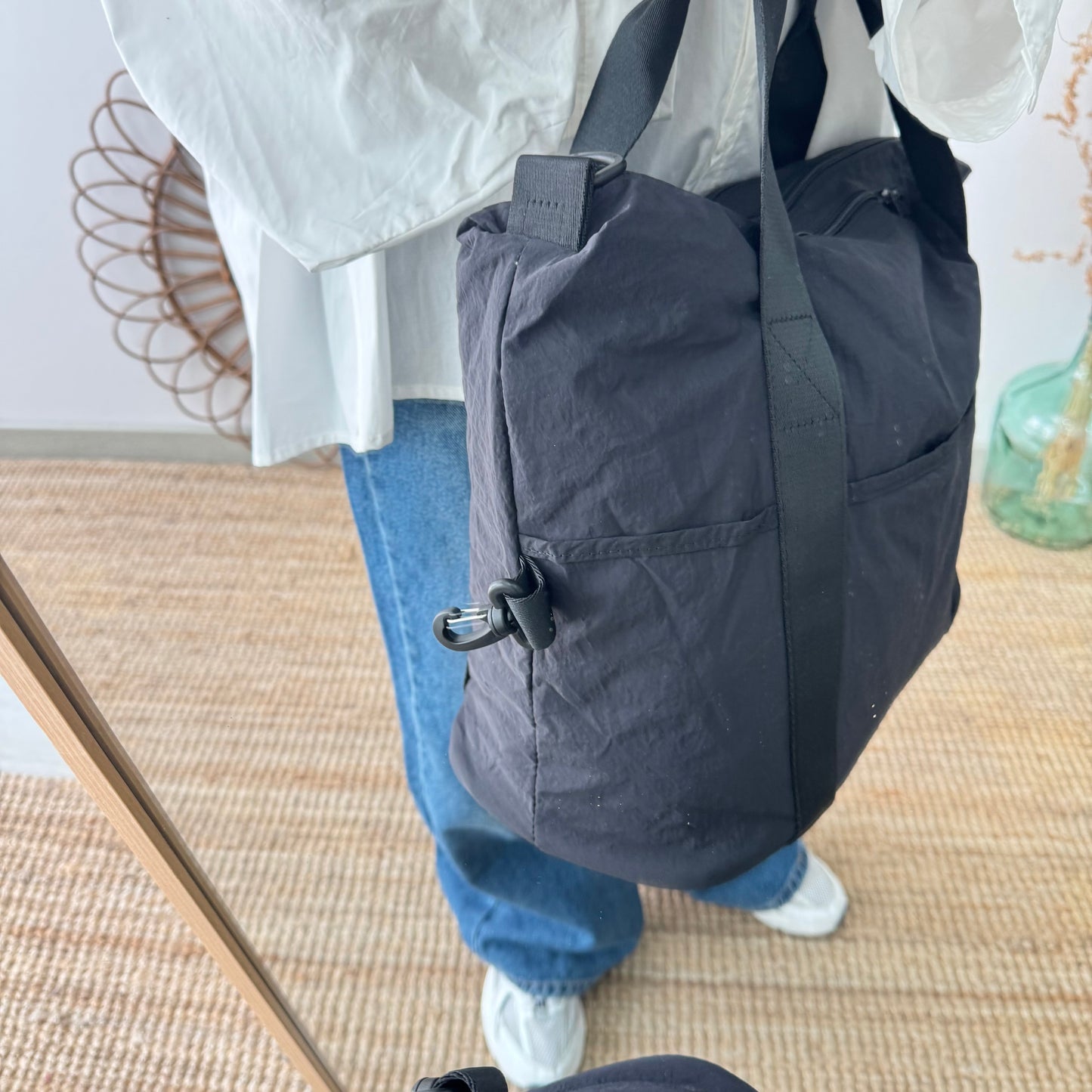 Bolso nylon multibolsillos negro