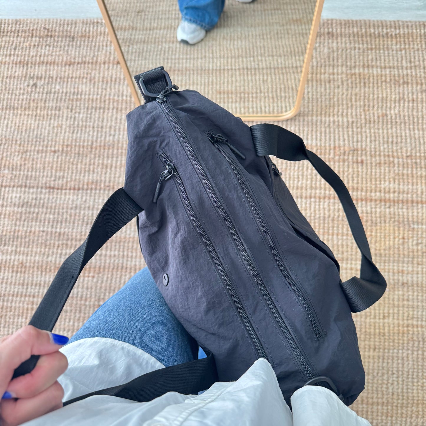 Bolso nylon multibolsillos negro