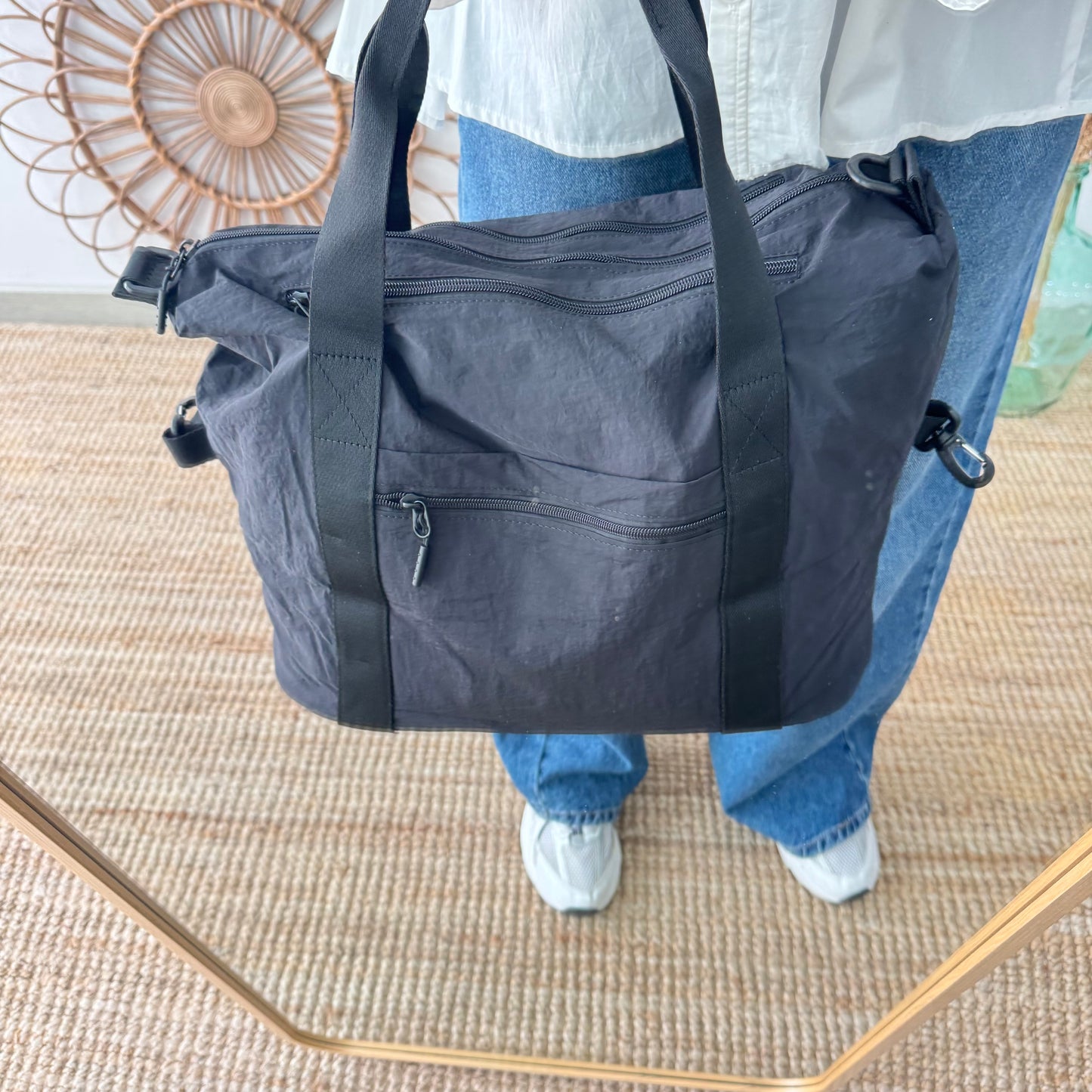 Bolso nylon multibolsillos negro