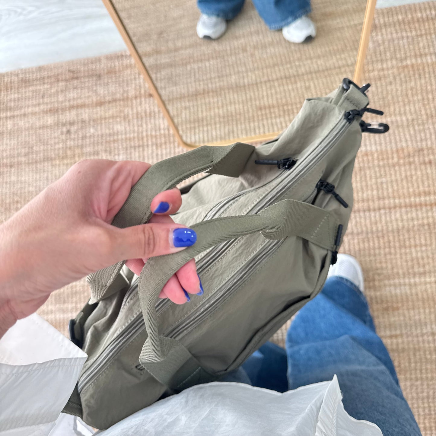 Bolso nylon multibolsillos caqui