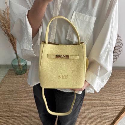 Mini tote trapecio amarillo