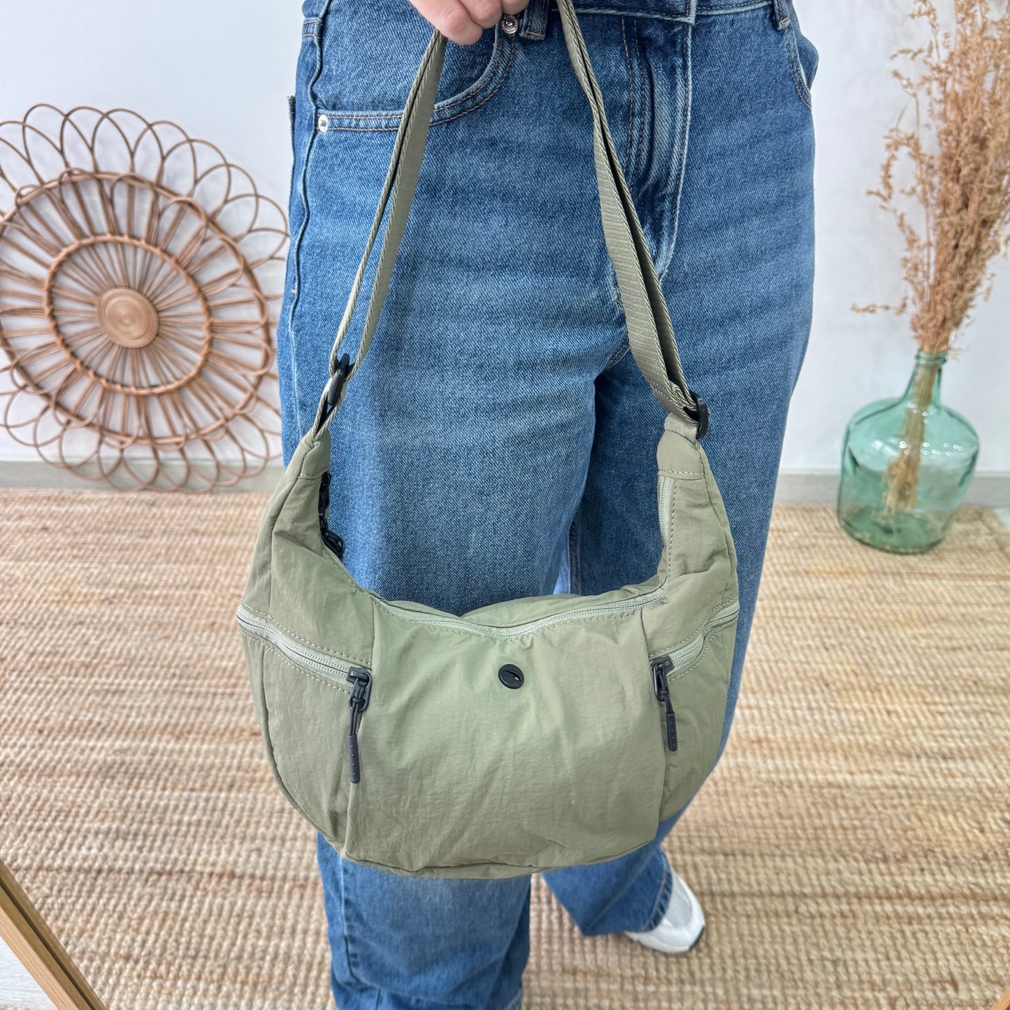 Bandolera nylon caqui