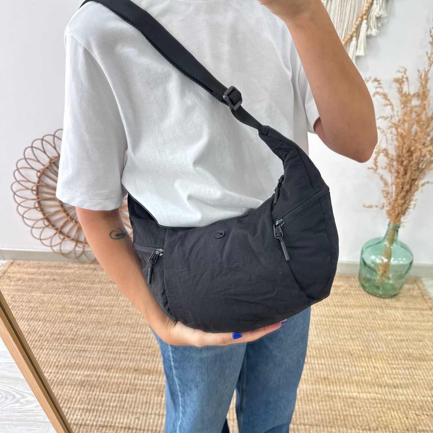 Bandolera nylon negro
