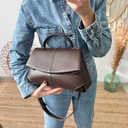 Bolso satchel marrón