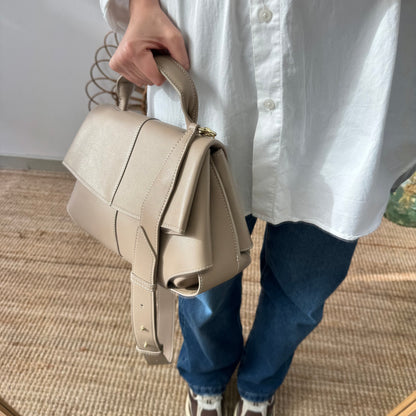 Bolso satchel taupe