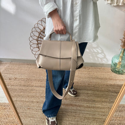 Bolso satchel taupe