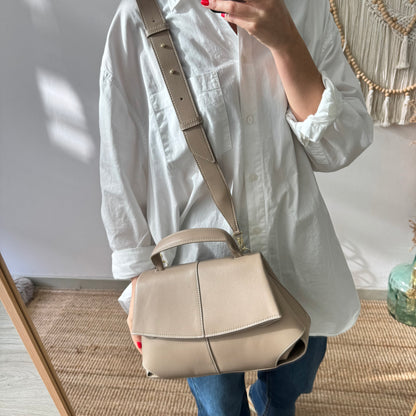 Bolso satchel taupe