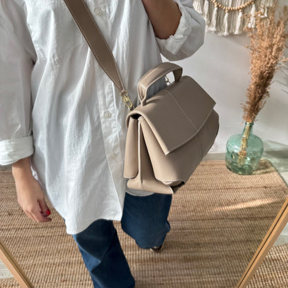 Bolso satchel taupe