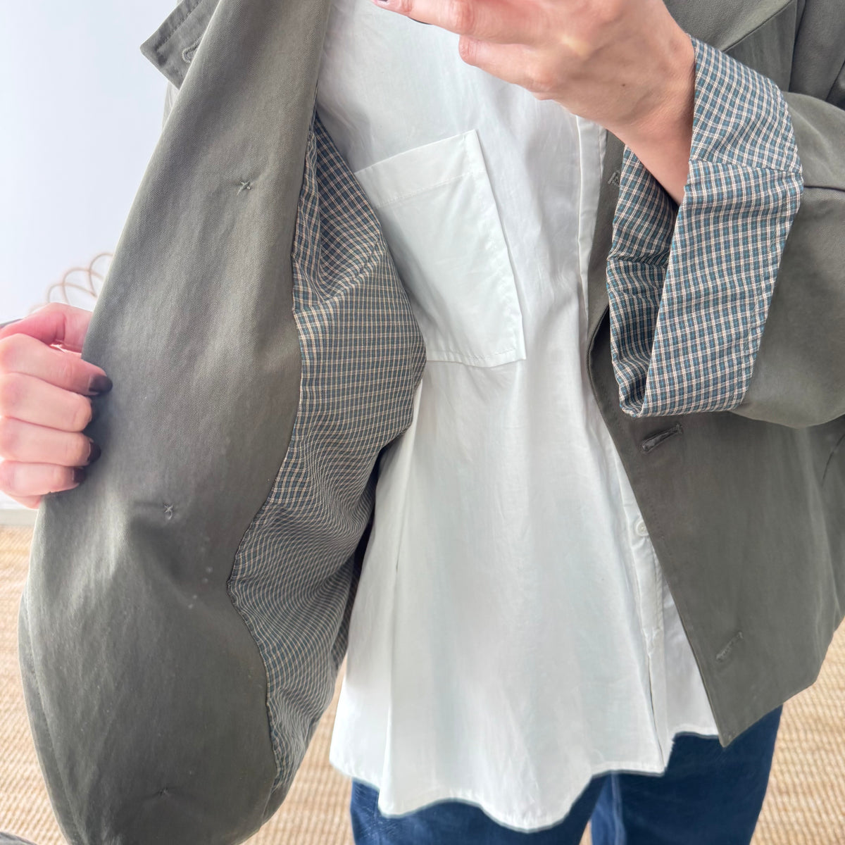 Chaqueta tipo gabardina caqui