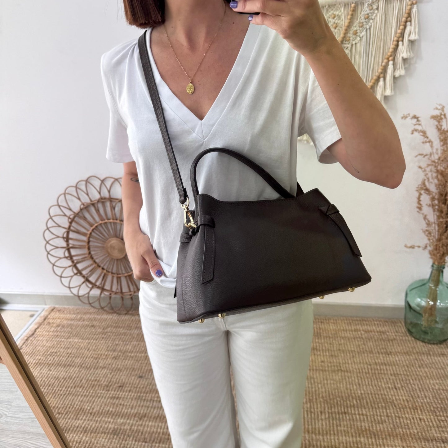 Bolso nudos marrón